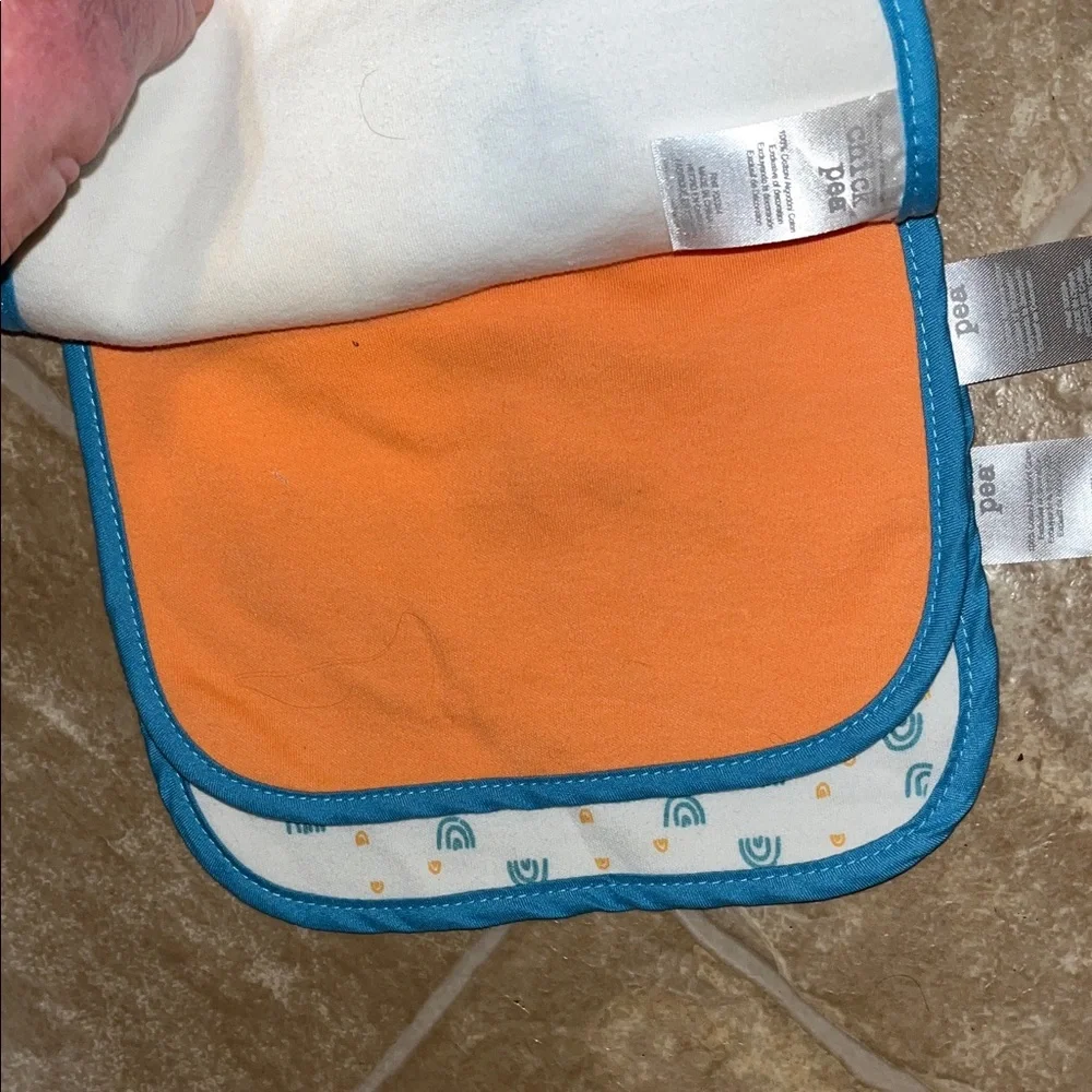 Chick Pea Safari Animal Bib Set - Blue and Orange